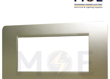 SAS Eco Hams Plastic Cover Plate Gold Matt 4module | Eco-4 101-301 | بلاك بلاستيك ذهبي ناشف