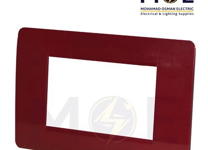 SAS Eco Hams Plastic Cover Plate Maroon 3module | Eco-0101-104 | بلاك بلاستيك كستنائي