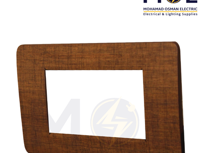 SAS Eco Hams Plastic Cover Plate Wooden Beige 3module | Eco-0101-402 | بلاك بلاستيك خشبي بيج