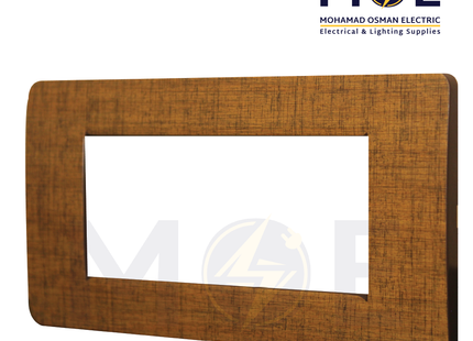 SAS Eco Hams Plastic Cover Plate Wooden Beige 4module | Eco-4 101-402 | بلاك بلاستيك خشبي بيج