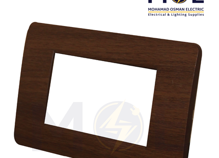 SAS Eco Hams Plastic Cover Plate Wooden Brown 4module | Eco-4 101-405 | بلاك بلاستيك بني خشبي