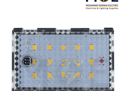 SAS Eco LED Prismatic indicator Unit Yellow 6mA 230V 3Module | 50-603 | لمبة اشارة ليد اصفر