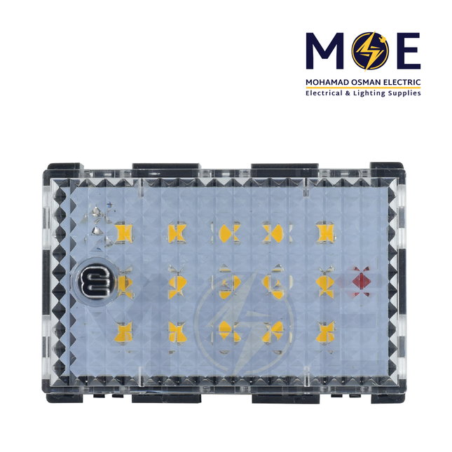 SAS Eco LED Prismatic indicator Unit Yellow 6mA 230V 3Module | 50-603 | لمبة اشارة ليد اصفر