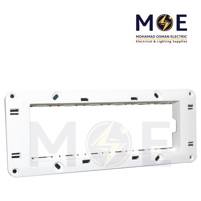 SAS Eco Mounting Frame White 6module | Eco-50-206 206-50 | شاسي مسدسة بلاستيك ابيض