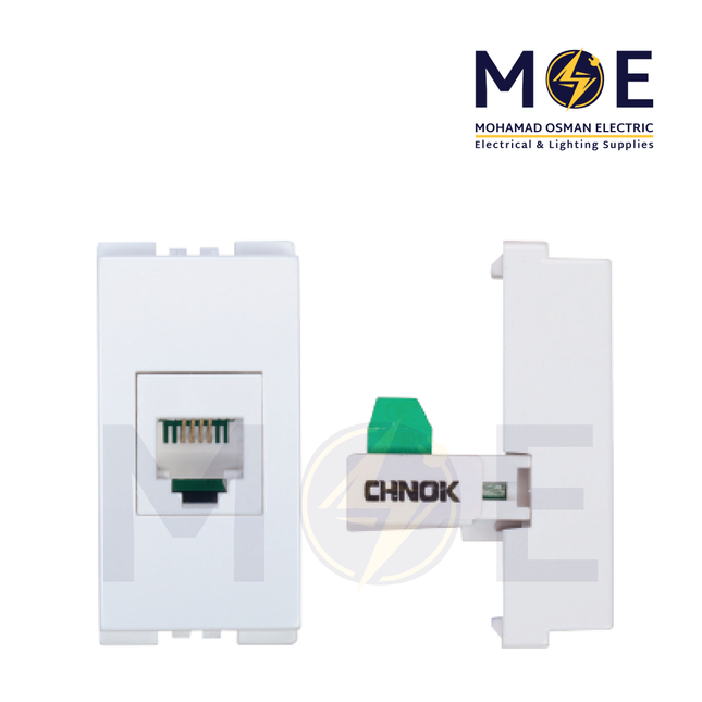 SAS Eco Telephone Socket | RJ11 phone jack White Cat3 White | Eco-50-251 | بريز تلفون ابيض