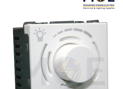 SAS Eco Rotary Light Dimmer White 1P 500W 220V 1module | Eco- 50- 803 | ديمر برم مع اضاءة ابيض