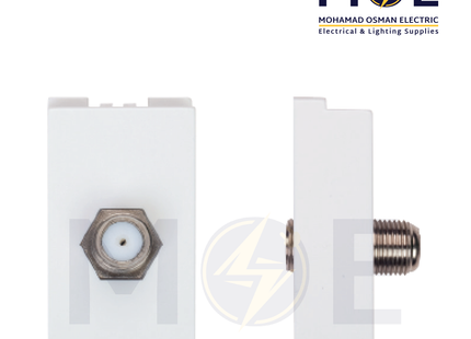 SAS Eco TV-Sat Female Socket F-Type White | Eco-50-252 | بريز تلفزيون و ستلايت انتاية ابيض