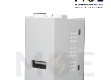 SAS Eco USB Power Supply Unit Charger Socket White 250V 1A | Eco-50-907 | بريز تشريج ابيض