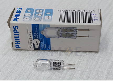 Philips Halogen Pin Capsule/Lamp WarmWhite Clear G4 20W DC 12V | لمبة شك هالوجين شفاف