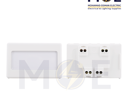 SAS/ Gewiss Uno Push Button With Name Plate White 10A 250V | UNO-20-024 | كباس باسم ابيض
