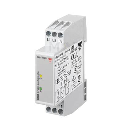 Carlo Gavazzi Over & Under Voltage Protection Relay / 3 Phase Sequence & Phase Loss 208-480V AC 3P 1module | DPA51CM44