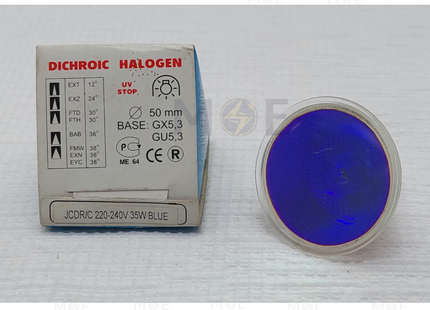 Yusing Halogen Spot Lamp Blue GU5.3 MR16 35W | لمبة سبوت هالوجين ازرق