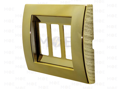 Abbas/ Idea Elegance Plastic Cover Plate Gold 3module | Elg-8121 | بلاك بلاستيك ذهبي