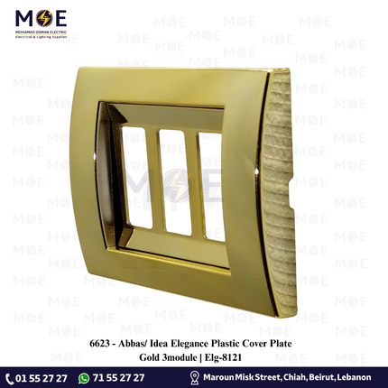 Abbas/ Idea Elegance Plastic Cover Plate Gold 3module | Elg-8121