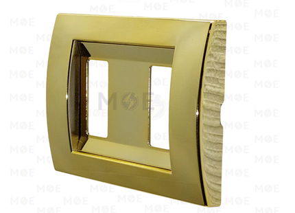 Abbas/ Idea Elegance Plastic Cover Plate Gold 3module | Elg-8121 | بلاك بلاستيك ذهبي