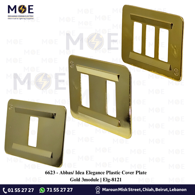 Abbas/ Idea Elegance Plastic Cover Plate Gold 3module | Elg-8121