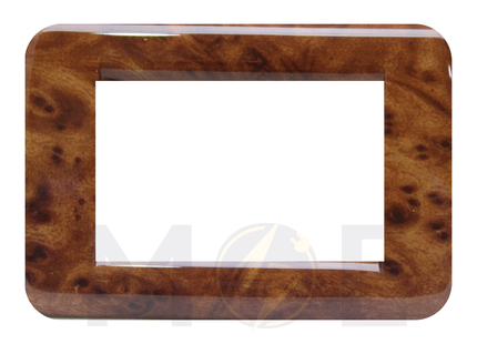 Abbas/ Idea Elegance Roma Plastic Cover Plate Glossy Light Wood 3module | Elg-Roma-16228 | بلاك بلاستيك خشبي فاتح لميع