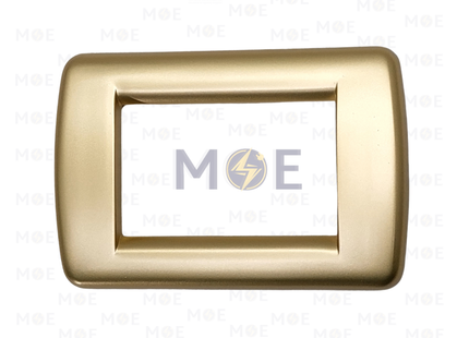 Abbas/ Idea Elegance Roma Plastic Cover Plate Gold Matt 3module | Elg-Roma-16214 | بلاك بلاستيك ذهبي ناشف