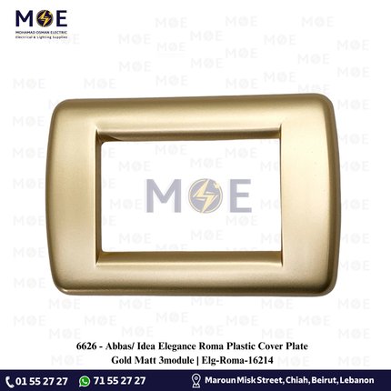 Abbas/ Idea Elegance Roma Plastic Cover Plate Gold Matt 3module | Elg-Roma-16214