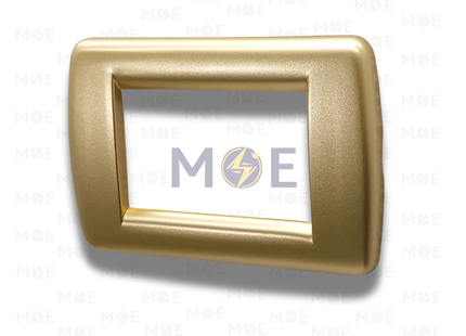 Abbas/ Idea Elegance Roma Plastic Cover Plate Gold Matt 3module | Elg-Roma-16214 | بلاك بلاستيك ذهبي ناشف