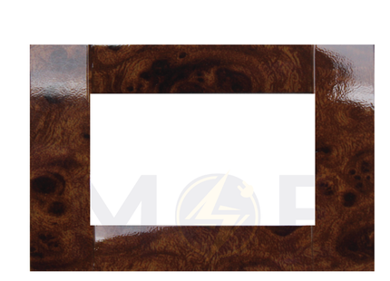 Abbas/ Idea Elegance Venessia Plastic Cover Plate Glossy Light Wood 3module | Elg-Venessia-16128 | بلاك بلاستيك خشبي فاتح لميع