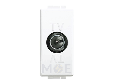 Bticino Luna Coaxial TV Socket Outlet White 9.5mm | C4202D | بريز تلفزيون ابيض
