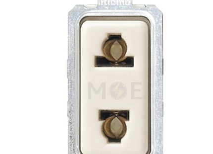 Bticino Magic Euro American Standard Socket Outlet White 2P 16A 250V | 5025R | بريز امريكي اوروبي ابيض