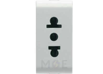 CuperA+/ Gewiss Euro American Standard Socket Outlet White 2P+E 16A 250V | CU-20-212 | بريز امريكي اوروبي ابيض
