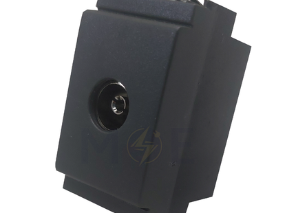Glamour Coaxial TV Socket Outlet 9.5mm Gray | 16320 | بريز تلفزيون رمادي اسود