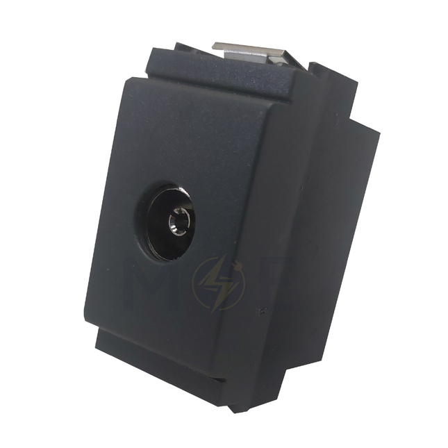 Glamour Coaxial TV Socket Outlet 9.5mm Gray | 16320 | بريز تلفزيون رمادي اسود