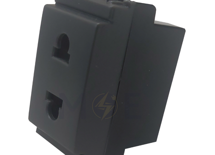 Glamour Euro American Standard Socket Outlet Gray 2P 10A 250V | 16233 | بريز امريكي اوروبي رمادي اسود