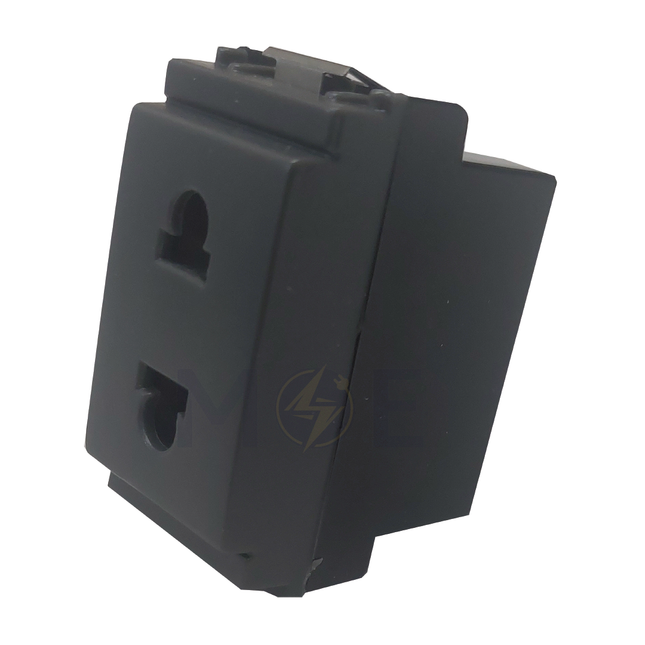 Glamour Euro American Standard Socket Outlet Gray 2P 10A 250V | 16233 | بريز امريكي اوروبي رمادي اسود