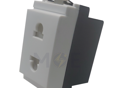 Glamour Euro American Standard Socket Outlet White 2P 10A 250V | 16233-White | بريز امريكي اوروبي ابيض