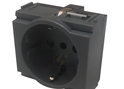 Glamour German Standard Socket Outlet Gray 16A 250V | G21030 | بريز شوكو رمادي غامق اسود