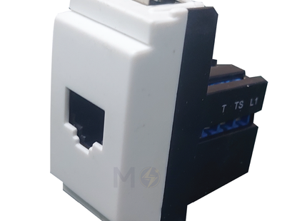 Glamour Telephone Socket | phone jack RJ11 White 6Pins | 16337 | بريز تلفون ابيض