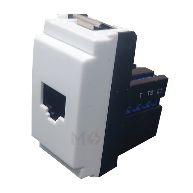 Glamour Telephone Socket | phone jack RJ11 White 6Pins | 16337 | بريز تلفون ابيض