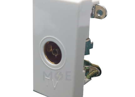 Omega Coaxial TV Socket 9.5mm White | N604 | بريز تلفزيون ابيض