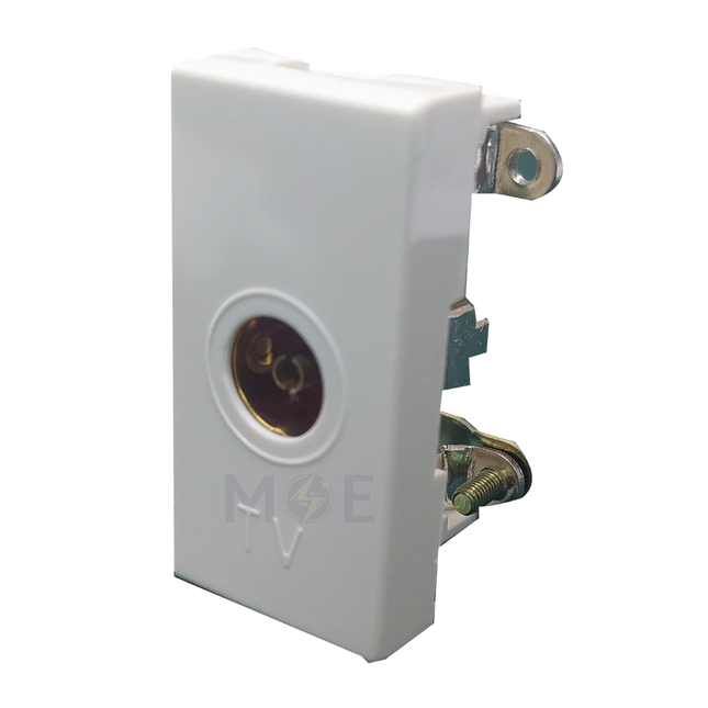 Omega Coaxial TV Socket 9.5mm White | N604 | بريز تلفزيون ابيض