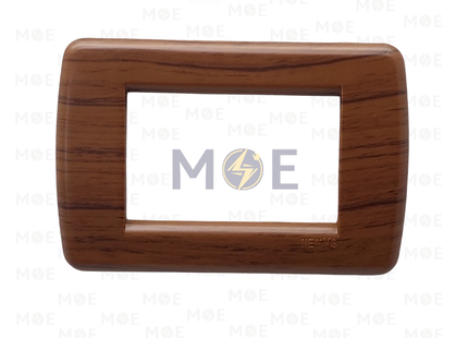 NewVS/ Idea Cover Plate Polished Matt Walnut Wood Rondo 3module | IDEA-Walnut Wood-1 | بلاك بلاستيك خشب جوز مات روندو