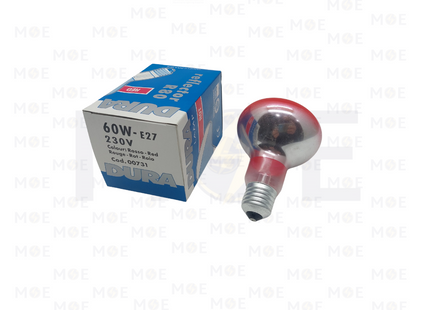 Dura Incandescent Lamp Reflector Red E27 60W R80 | 731 | لمبة عادي برم احمر
