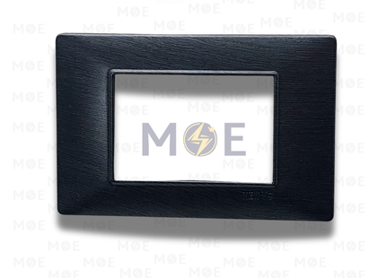 NewVS/ Plana Plastic Cover Plate Black Brown 3module | IT401-Black Brown-9 | بلاك بلاستيك بني اسود