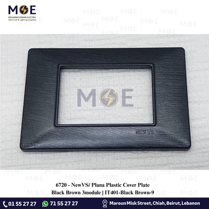 NewVS/ Plana Plastic Cover Plate Black Brown 3module | IT401-Black Brown-9