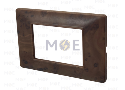NewVS/ Plana Plastic Cover Plate Brown Cherry Wood Matt 3module | IT401-Cherry Wood-1 | بلاك بلاستيك بني كرزي ناشف