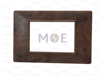 NewVS/ Plana Plastic Cover Plate Brown Cherry Wood Matt 3module | IT401-Cherry Wood-1 | بلاك بلاستيك بني كرزي ناشف