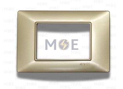 NewVS/ Plana Plastic Cover Plate Gold Matt 3module | IT401-Gold Matt-15 | بلاك بلاستيك ذهبي ناشف
