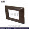 NewVS/ Plana Plastic Cover Plate Matt Walnut Wood 3module | IT401