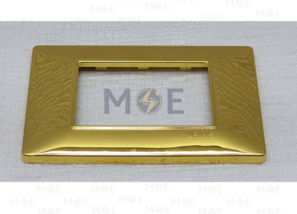 NewVS/ Plana Plastic Cover Plate Reflex Gold 3module | IT401-Gold-10 | بلاك بلاستيك ذهبي لميع