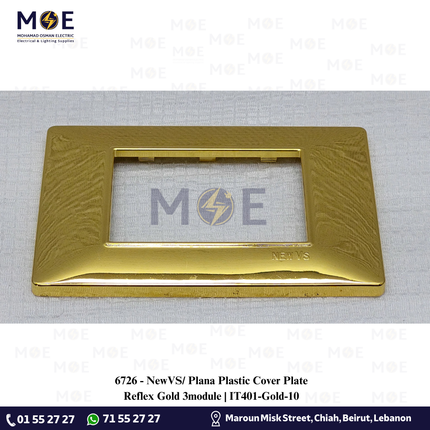 NewVS/ Plana Plastic Cover Plate Reflex Gold 3module | IT401-Gold-10