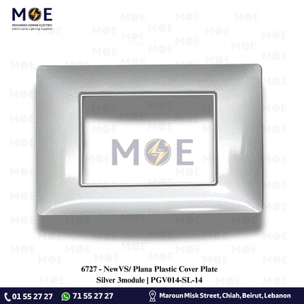 NewVS/ Plana Plastic Cover Plate Silver 3module | PGV014-SL-14