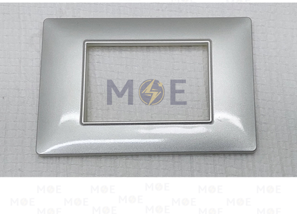NewVS/ Plana Plastic Cover Plate Silver 3module | PGV014-SL-14 | بلاك بلاستيك فضي